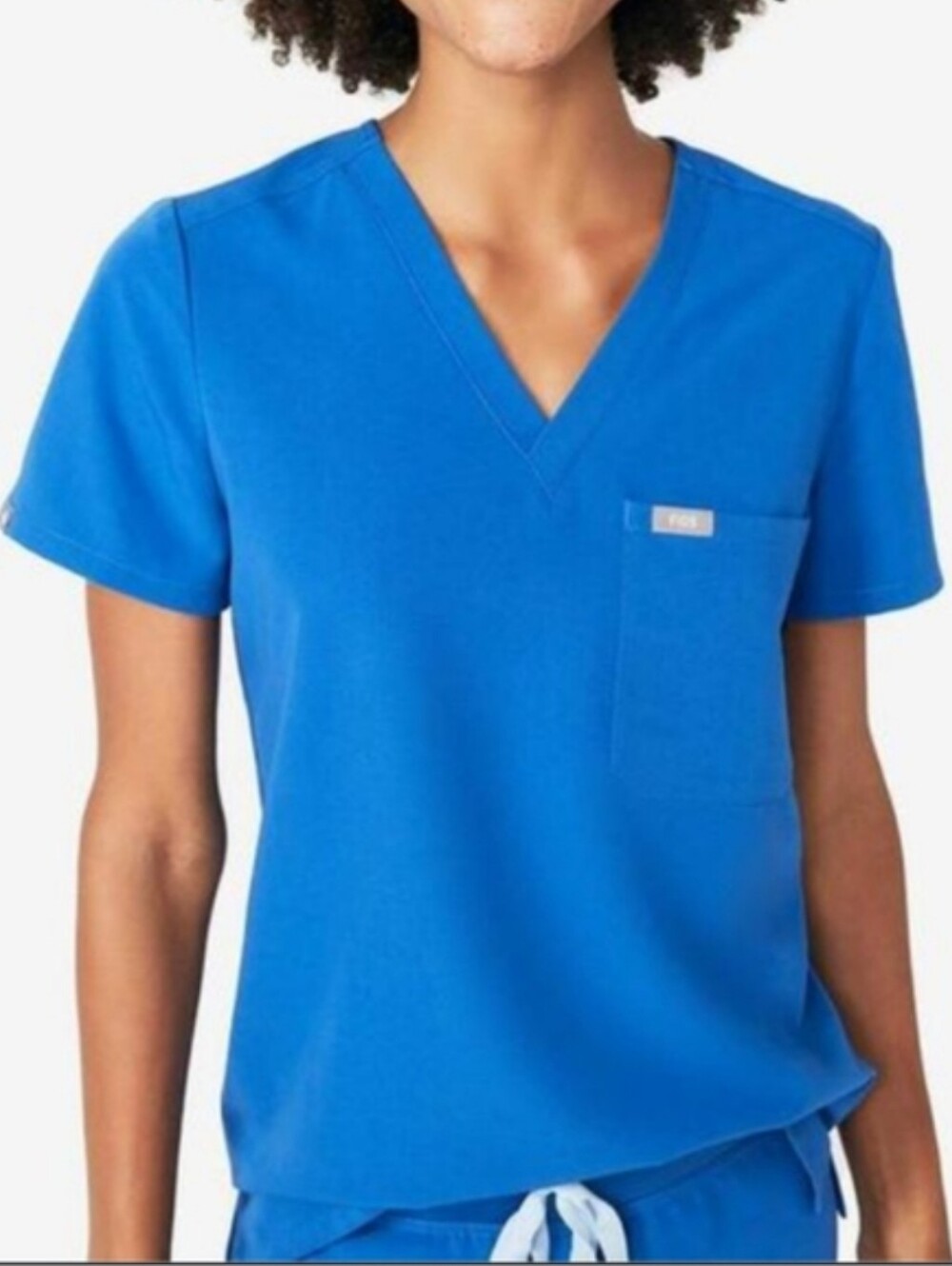 Figs Royal Blue Catarina Scrub Top